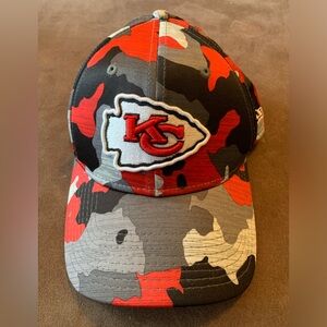 KC Chiefs, small/medium, flex fit, red/gray/black camo, excellent condition!